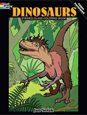 Libro da colorare dei dinosauri in vetro colorato - Dinosaurs Stained Glass Coloring Book