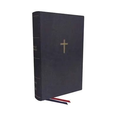 Nkjv, Bibbia di consultazione a colonna singola con margini ampi, in tela su cartone, blu, lettere rosse, stampa comfort: Sacra Bibbia, Nuova versione di Re Giacomo - Nkjv, Single-Column Wide-Margin Reference Bible, Cloth Over Board, Blue, Red Letter, Comfort Print: Holy Bible, New King James Version