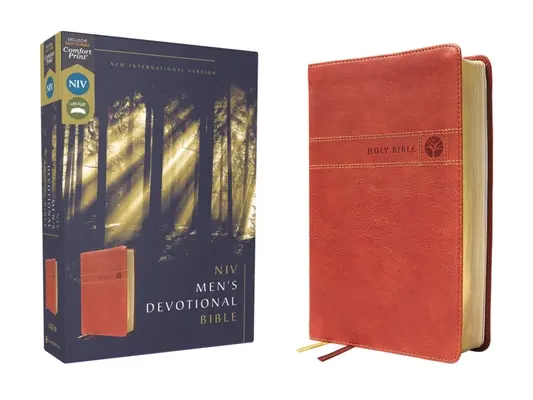 Niv, Bibbia devozionale per uomini, Copertina di pelle, Marrone, Stampa comfort - Niv, Men's Devotional Bible, Leathersoft, Brown, Comfort Print