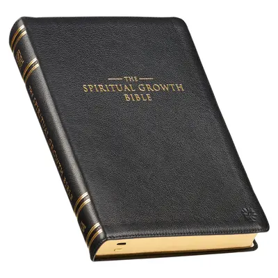 Bibbia per la crescita spirituale, Bibbia per lo studio, NLT - Nuova traduzione vivente della Bibbia Santa, pelle pregiata pieno fiore, nero - The Spiritual Growth Bible, Study Bible, NLT - New Living Translation Holy Bible, Premium Full Grain Leather, Black