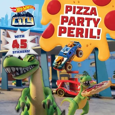 Hot Wheels City: Pizza Party Peril! Libro di storie di corse automobilistiche con 45 adesivi per bambini dai 3 ai 5 anni - Hot Wheels City: Pizza Party Peril!: Car Racing Storybook with 45 Stickers for Kids Ages 3 to 5 Years
