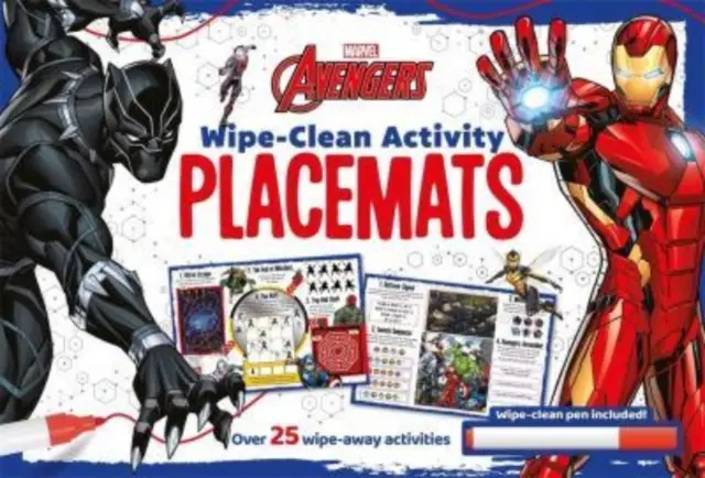 Marvel Avengers: Tovagliette attività da pulire - Marvel Avengers: Wipe-clean Activity Placemats