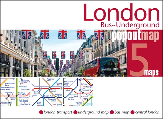 Mappa a comparsa della metropolitana e degli autobus di Londra - London Bus & Underground Tube Popout Map