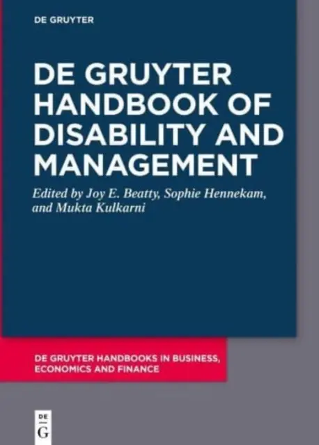 Manuale de Gruyter di disabilità e management - de Gruyter Handbook of Disability and Management