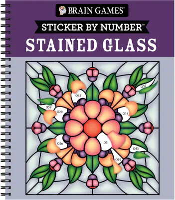 Giochi per il cervello - Sticker per numero: Vetro colorato (28 immagini da incollare) - Brain Games - Sticker by Number: Stained Glass (28 Images to Sticker)