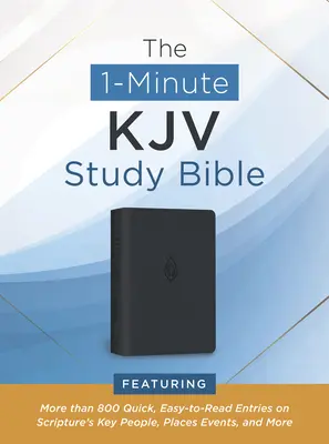 La Bibbia di studio KJV in 1 minuto (blu peltro): Con più di 800 voci rapide e facili da leggere sulle persone, i luoghi, gli eventi e altro ancora delle Scritture - The 1-Minute KJV Study Bible (Pewter Blue): Featuring More Than 800 Quick, Easy-To-Read Entries on Scripture's Key People, Places, Events, and More