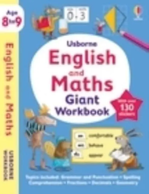 Libro di lavoro gigante di inglese e matematica Usborne 8-9 - Usborne English and Maths Giant Workbook 8-9