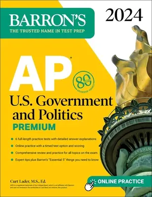 AP U.S. Government and Politics Premium, 2024: 6 test pratici + ripasso completo + esercitazioni online - AP U.S. Government and Politics Premium, 2024: 6 Practice Tests + Comprehensive Review + Online Practice
