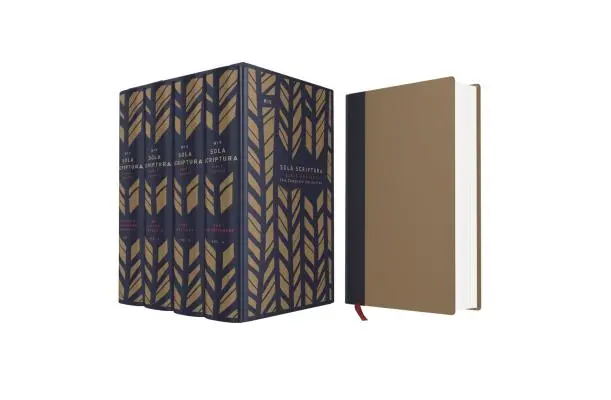 NIV, Progetto Bibbia Sola Scriptura: La raccolta completa, in stoffa su cartone, blu/marino: Riscoprire la sacra arte della lettura - NIV, the Sola Scriptura Bible Project: The Complete Collection, Cloth Over Board, Navy/Tan: Rediscover the Holy Art of Reading