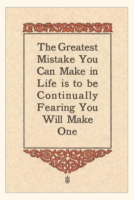 Diario d'epoca Il più grande errore è la paura - Vintage Journal Greatest Mistake is Fear