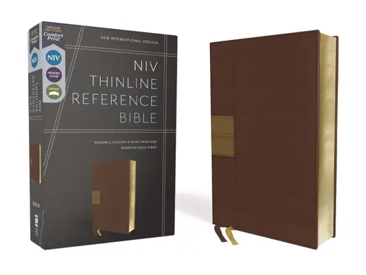 Niv, Bibbia di consultazione Thinline, Pelleforte, Marrone, Lettera rossa, Stampa comfort - Niv, Thinline Reference Bible, Leathersoft, Brown, Red Letter, Comfort Print