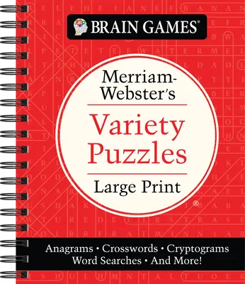 Giochi per il cervello - I vari puzzle di Merriam-Webster in grande formato: Anagrammi, cruciverba, crittogrammi, ricerche di parole e altro ancora! - Brain Games - Merriam-Webster's Variety Puzzles Large Print: Anagrams, Crosswords, Cryptograms, Word Searches, and More!