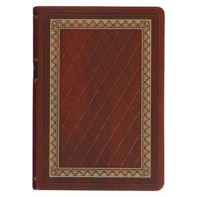 Bibbia da studio KJV, versione standard della Bibbia di Re Giacomo, linguette per il pollice, nastri, ecopelle, tinta unita con diamanti in rilievo - KJV Study Bible, Standard King James Version Holy Bible, Thumb Tabs, Ribbons, Faux Leather, Saddle Tan/Diamond Debossed