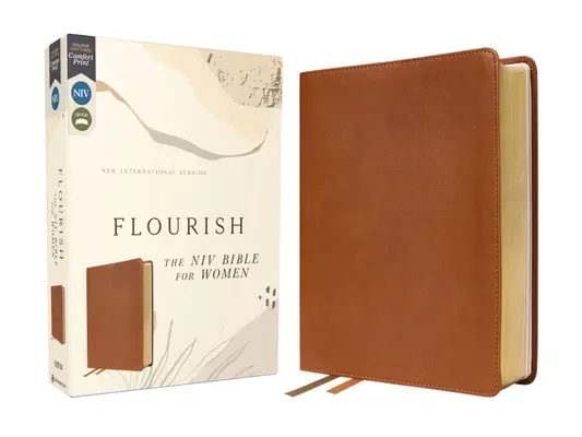 Flourish: La Bibbia NIV per le donne, in pelle, marrone, stampa comfort - Flourish: The NIV Bible for Women, Leathersoft, Brown, Comfort Print