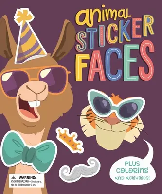 Facce di animali adesivi: Con attività e colori divertenti - Animal Sticker Faces: With Fun Coloring and Activities