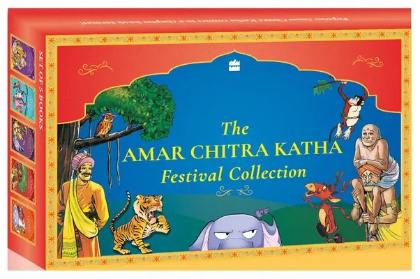 Amar Chitra Katha Festival Collection - Scatola di latta contenente 5 libri - Amar Chitra Katha Festival Collection - Tin box containing 5 books