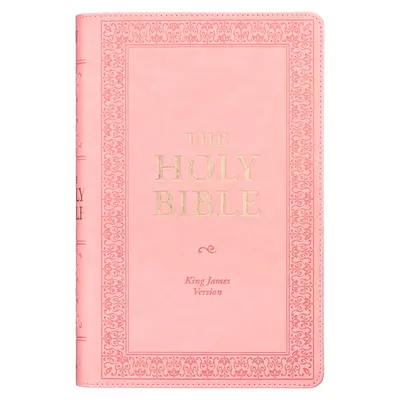 Bibbia KJV, edizione a stampa gigante in finta pelle a caratteri rossi, versione di Re Giacomo, rosa - KJV Holy Bible, Giant Print Standard Size Faux Leather Red Letter Edition - Ribbon Marker, King James Version, Pink