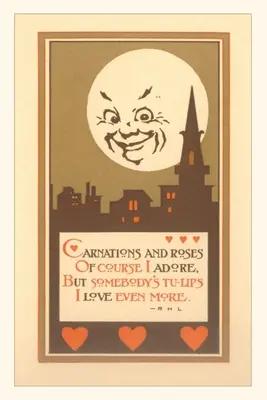 Diario d'epoca Luna vagante e poesia d'amore - Vintage Journal Leering Moon and Love Poem