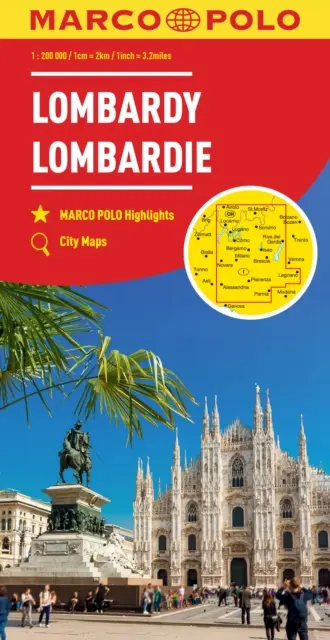 Lombardia Mappa Marco Polo (Laghi del Nord Italia) - Lombardy Marco Polo Map (North Italian Lakes)