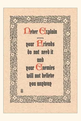 Diario d'epoca Non spiegare mai - Vintage Journal Never Explain