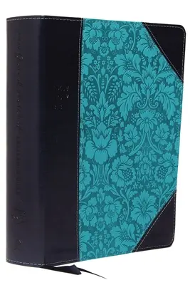 NKJV, Bibbia di riferimento “Journal the Word”, in similpelle, blu, edizione con lettere rosse, stampa comfort: Lascia che le Scritture spieghino le Scritture. Riflettere su ciò che si è - NKJV, Journal the Word Reference Bible, Imitation Leather, Blue, Red Letter Edition, Comfort Print: Let Scripture Explain Scripture. Reflect on What Y