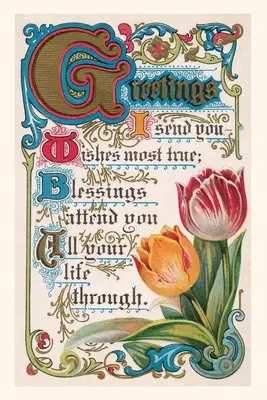 Diario d'epoca Saluti d'epoca con tulipani - Vintage Journal Vintage Greetings with Tulips