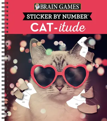 Giochi per il cervello - Sticker per numero: Gatto-Itude - Brain Games - Sticker by Number: Cat-Itude