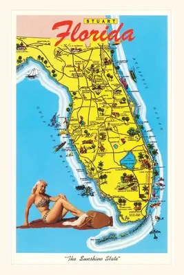 Diario d'epoca Mappa con attrazioni della Florida - Vintage Journal Map with Florida Attractions