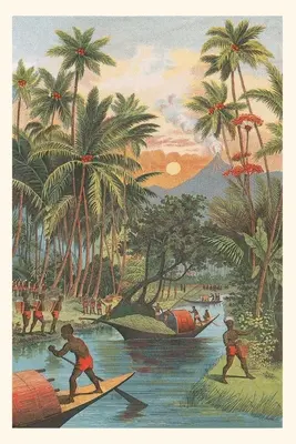 Diario d'epoca Paradiso tropicale con vulcano - Vintage Journal Tropical Paradise with Volcano