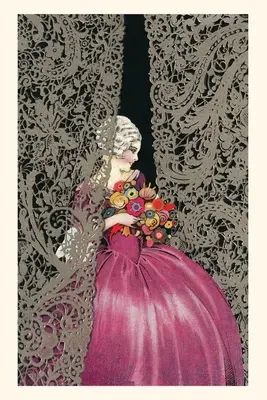 Diario d'epoca Dama di corte francese con tenda di pizzo - Vintage Journal French Lady of the Court with Lace Curtain