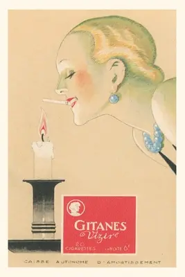 Diario d'epoca Donna che accende una gitana da una candela - Vintage Journal Woman Lighting Gitane from Candle