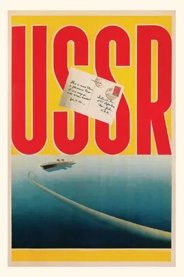 Diario d'epoca Poster dell'URSS con nave e lettera - Vintage Journal USSR Poster with Ship and Letter