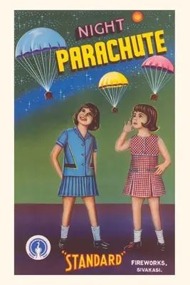 Diario d'epoca Ragazze con fuochi d'artificio notturni con paracadute - Vintage Journal Girls with Night Parachute Fireworks