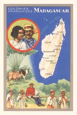 Diario d'epoca Poster di viaggio per il Madagascar - Vintage Journal Travel Poster for Madagascar