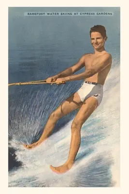 Diario d'epoca Sciatore d'acqua a piedi nudi, Cypress Gardens, Florida - Vintage Journal Barefoot Water Skier, Cypress Gardens, Florida