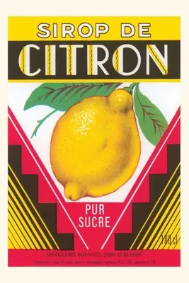 Diario d'epoca Etichetta di sciroppo di limone - Vintage Journal Lemon Syrup Label