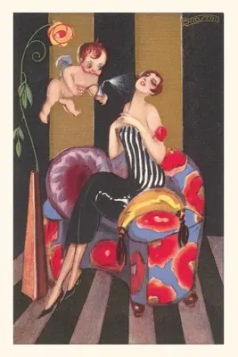 Diario d'epoca Flapper spruzzata da un cherubino portatore di profumo - Vintage Journal Flapper Sprayed by Perfume-Bearing Cherub
