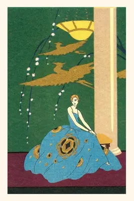 Diario d'epoca Donna in abito con uccelli fantastici - Vintage Journal Woman in Gown with Fantasy Birds