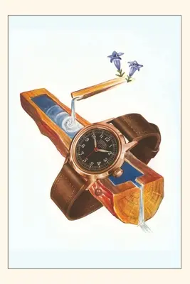 Rivista d'epoca Orologio da polso su trogolo di legno - Vintage Journal Wristwatch on Wooden Trough