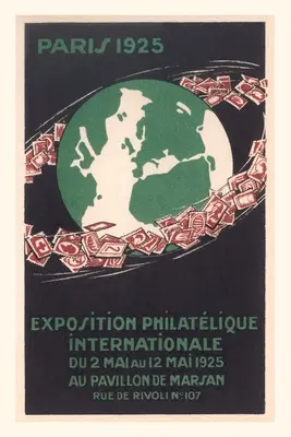 Diario d'epoca Manifesto dell'Expo filatelica di Parigi - Vintage Journal Paris Stamp Expo Poster
