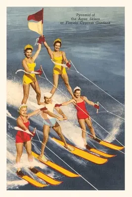Vintage Journal Piramide di sciatori d'acqua, Cypress Gardens, Florida - Vintage Journal Pyramid of Water Skiers, Cypress Gardens, Florida