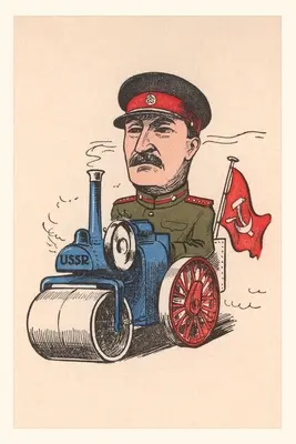 Diario d'epoca Stalin su un rullo compressore - Vintage Journal Stalin on Steamroller