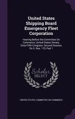 United States Shipping Board Emergency Fleet Corporation: Audizione davanti alla Commissione per il Commercio, Senato degli Stati Uniti, Sessantacinquesimo Congresso, Secondo - United States Shipping Board Emergency Fleet Corporation: Hearing Before the Committee On Commerce, United States Senate, Sixty-Fifth Congress, Second