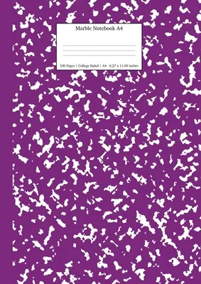 Taccuino di marmo A4: Diario a quadretti in marmo viola - Marble Notebook A4: Purple Marble College Ruled Journal