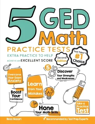 5 test pratici di matematica GED: Esercitazioni extra per ottenere un punteggio eccellente - 5 GED Math Practice Tests: Extra Practice to Help Achieve an Excellent Score