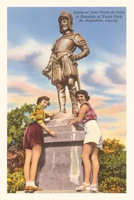 Diario d'epoca Statua di Ponce de Leon, St. Augustine, Florida - Vintage Journal Ponce de Leon Statue, St. Augustine, Florida
