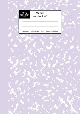 Taccuino di marmo A5: Diario a righe larghe in marmo viola lilla - Marble Notebook A5: Lilac Purple Marble Wide Ruled Journal