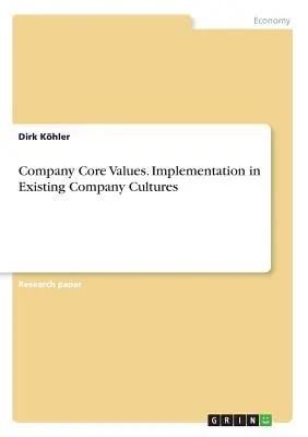 Valori fondamentali dell'azienda. Implementazione nelle culture aziendali esistenti - Company Core Values. Implementation in Existing Company Cultures