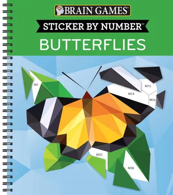 Giochi del cervello - Sticker per numero: Farfalle (28 immagini da attaccare) - Brain Games - Sticker by Number: Butterflies (28 Images to Sticker)