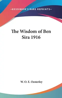 La saggezza di Ben Sira 1916 - The Wisdom of Ben Sira 1916
